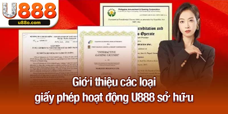 Giới thiệu các loại giấy phép hoạt động U888 sở hữu
